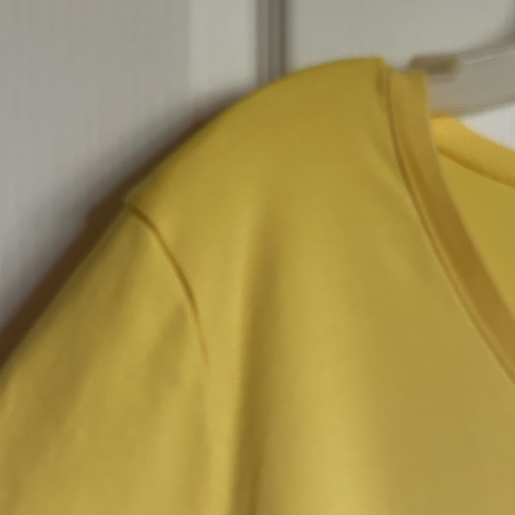 Chico’s Lakota golden yellow cotton spandex blend V-neck elbow sleeve T-shirt XL - Picture 3 of 7